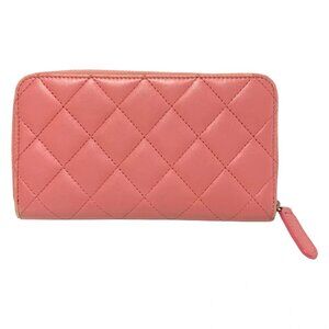 Auth CHANEL Matelasse - Pink Lambskin Other Style Wallet